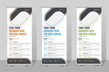 Profesyonel Kurumsal Sancağı Yuvarla Standee Şablonu, Business X Banner Tasarımı