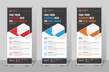 Profesyonel Kurumsal Sancağı Yuvarla Standee Şablonu, Business X Banner Tasarımı