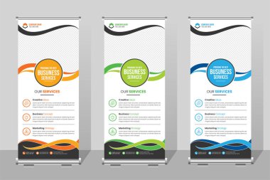 Profesyonel Kurumsal Sancağı Yuvarla Standee Şablonu, Business X Banner Tasarımı