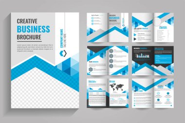 Profesyonel Şirket Profil Broşürü Tasarımı, Modern & Yaratıcı 12 sayfalık çift katlı İş Broşürü Şablonu