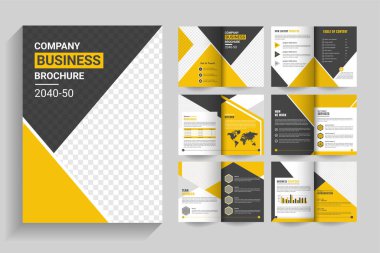 Profesyonel Temiz Kurumsal Çift Katlama İş broşürü Tasarım Şablonu. Profesyonel Broşür