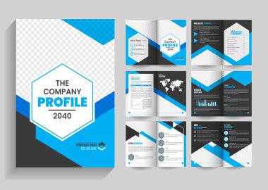 Profesyonel Temiz Kurumsal Çift Katlama İş broşürü Tasarım Şablonu. Profesyonel Broşür