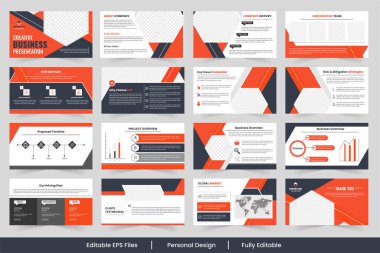 Şablon sunumu arkaplan tasarımı, Yaratıcı proje stratejisi düzeni tasarım ve servis sunum şablonunu gösterir