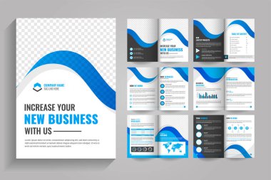 Profesyonel Şirket Profil Broşürü Tasarımı, Modern & Yaratıcı 12 sayfalık çift katlı İş Broşürü Şablonu