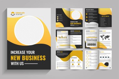 İş broşürü tasarımı, Modern & Yaratıcı 12 sayfa çift katlı İş Broşürü Şablonu
