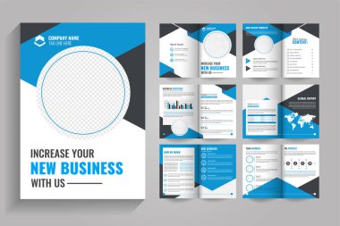 Profesyonel Şirket Profil Broşürü Tasarımı, Modern & Yaratıcı 12 sayfa çift katlı İş Broşürü Şablonu, Asgari İş Broşürü Tasarımı