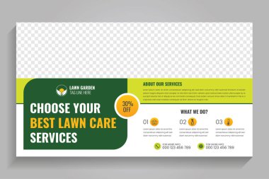 Tarım ve tarım hizmetleri web pankartı veya sosyal medya bahçe sonrası bahçe tasarımı, video küçük resim tasarımı