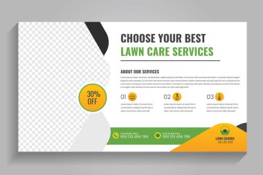 Tarım ve tarım hizmetleri web pankartı veya sosyal medya bahçe sonrası bahçe tasarımı, video küçük resim tasarımı