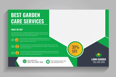 Tarım ve tarım hizmetleri web pankartı veya sosyal medya bahçe sonrası bahçe tasarımı, video küçük resim tasarımı