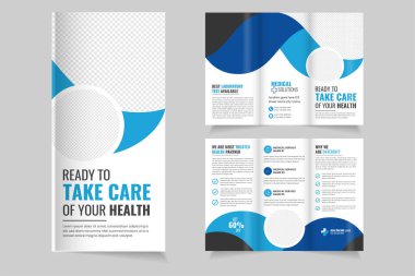 Şirket modern profesyonel tıbbi tedavi hizmeti üç katlı broşür düzeni