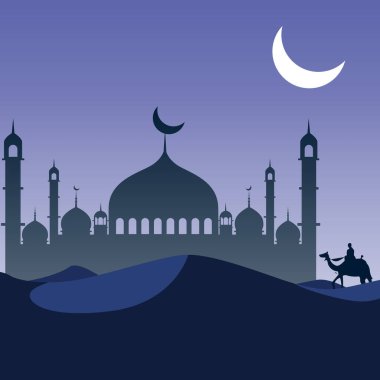 İslami Cami Siluet Vektör Sanatı