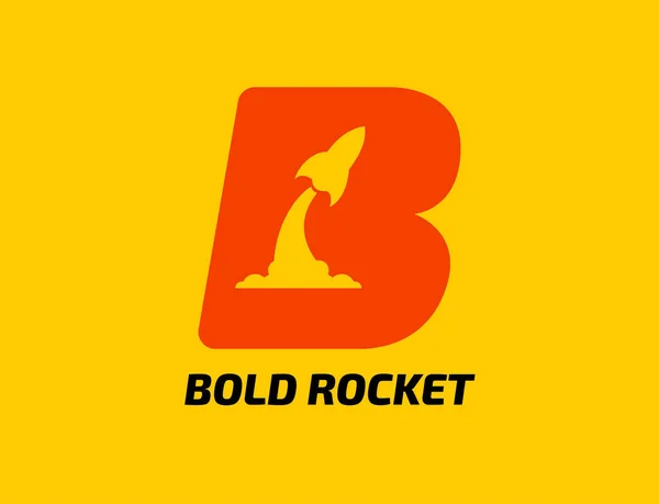 ボールドロケットランチャーロゴデザイン ロケットと初期Bを組み合わせたモダンなロゴデザイン — ストックベクタ