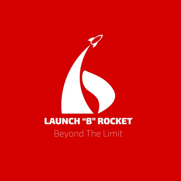 ロケットロゴデザインテンプレートBロケットロゴデザインを起動 — ストックベクタ