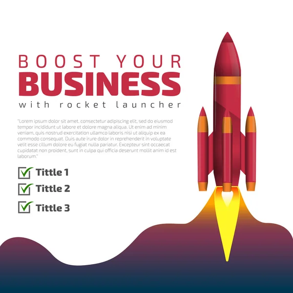 Boost Merk Rocket Launcher Poster Geschikt Voor Feed Marketing Content — Stockvector