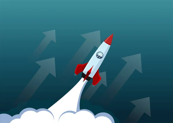Zakelijk Succes Rocket Arrow — Stockvector