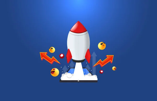 Carrièregids Rocket Launcher Poster Geschikt Voor Carrièrepad Poster Business Booster — Stockvector