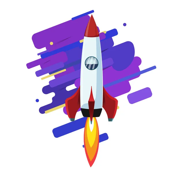Modern Rocket Background Poster Suitable Marketing Background Emblem Design Icon — Stock Vector
