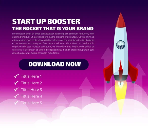 Αφίσα Start Booster Rocket Design Κατάλληλο Για Feed Content Creator — Διανυσματικό Αρχείο