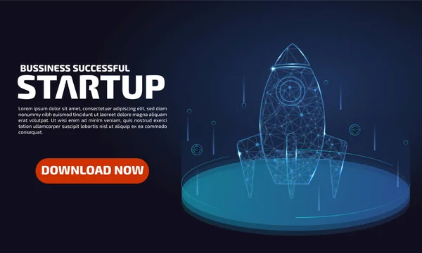 Modern Elgence Landing Page Rocket Bussiness Success Suitable Landing Page — 스톡 벡터
