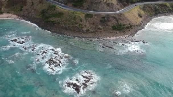 Great Ocean Road Scenic Highway Drone Imágenes Tomadas Victoria Australia — Vídeo de stock