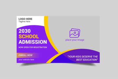 WebKids okul eğitimi giriş videosu küçük resim ve web afiş şablonu