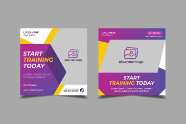 Spor Salonu Sosyal Medya Şablonu ve Web Afişi