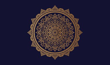 Lüks mandala arka planında altın arabesk desenli Arap İslami doğu tarzı. altın rengi lüks mandala tasarımı