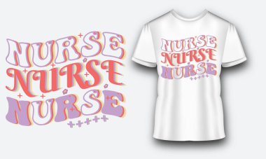 Hemşire harfleri tipografik alıntılar tasarımı, Hemşire tırnak içinde Clipart vektör tasarımı