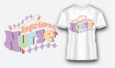 Hemşire harfleri tipografik alıntılar tasarımı, Hemşire tırnak içinde Clipart vektör tasarımı