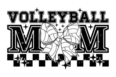 Voleybol Anne Coquette Bow Game Day EPS Tişört Tasarımı