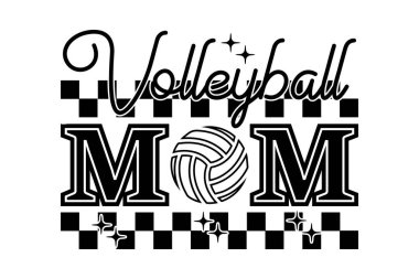 Voleybol Anne Oyun Günü EPS Tişört Tasarımı