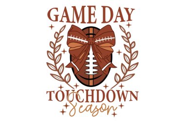 Touchdown Sezon Coquette Bow Game Day EPS Tişört Tasarımı