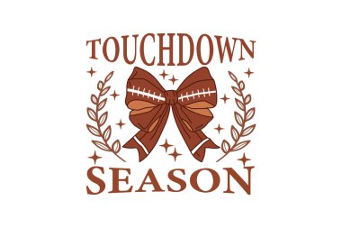 Touchdown Sezon Coquette Bow Game Day EPS Tişört Tasarımı