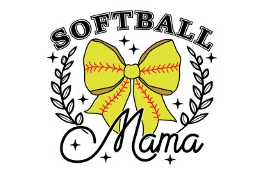 Softball Mama Coquette Bow Game Day EPS Tişört Tasarımı