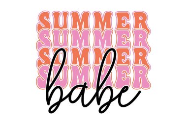Retro Summer Varsity EPS tişört tasarımı