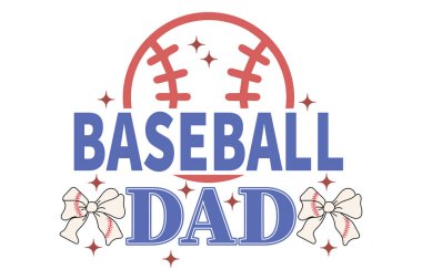 Babalar Günü Komik Beyzbol Babası EPS Tişört Tasarımı