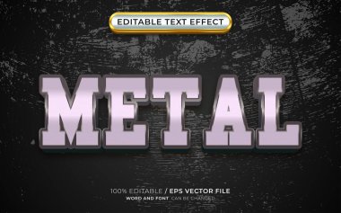 Metal 3B Düzenlenebilir Metin Efekti