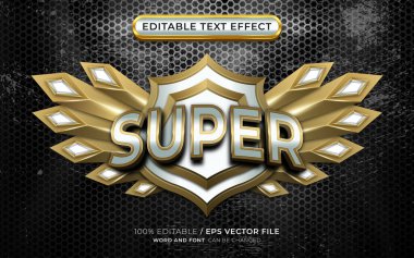 Düzenlenebilir Metin Efektleriyle Süper Oyun Rozeti 3B