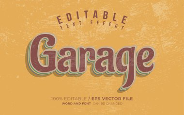 Garaj Vintage Düzenlenebilir Metin Efekti