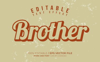 Brother Vintage Editable Text Effect clipart