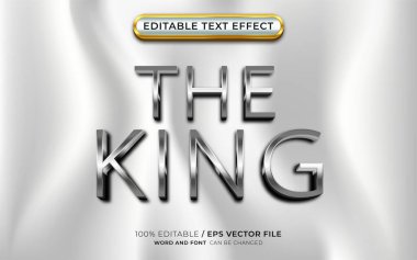 Düzenlenebilir Metin Efekti Kral, 3D Metalik ve Parlak Yazı Tipi
