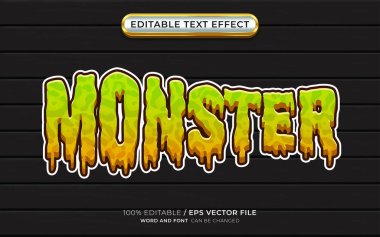 Düzenlenebilir Canavar 3B Metin Efekti Çizgi Film Biçimi