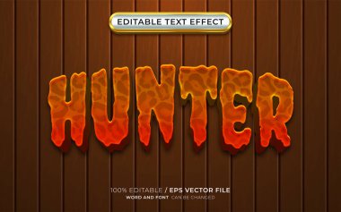 Avcı 3B Düzenlenebilir Metin Efekti
