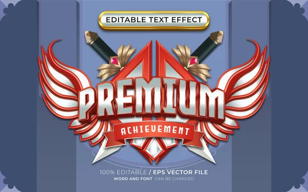 Premium Edytowalny Efekt Tekstowy Skrzydlatym Godłem — Wektor stockowy
