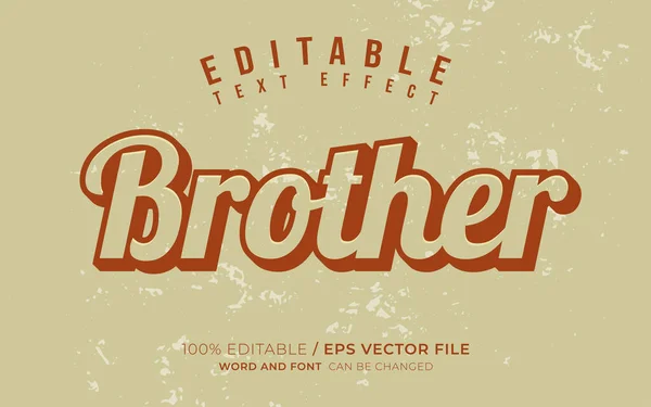 Brat Vintage Edytowalny Efekt Tekstowy — Wektor stockowy