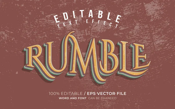 stock vector Rumble Vintage Editable Text Effect