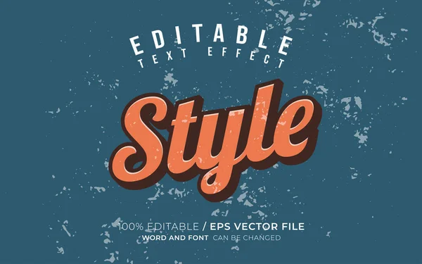 Edytowalny Efekt Tekstowy Stylu Vintage — Wektor stockowy