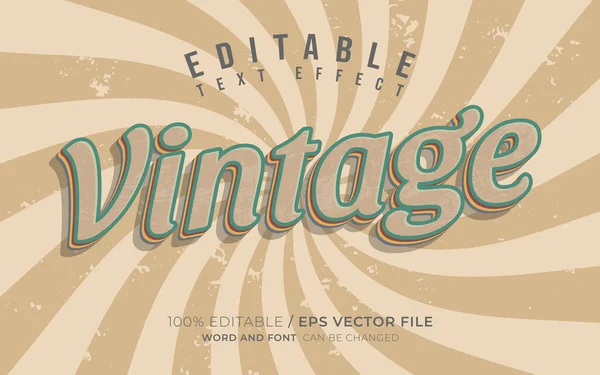 Vintage Edytowalny Efekt Tekstowy — Wektor stockowy