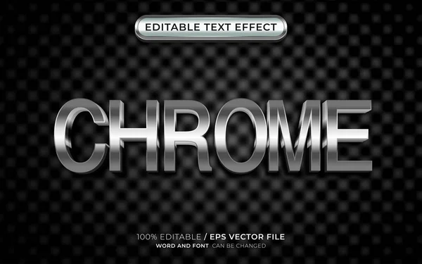 Stock vector Editable Text Effect Chrome, 3D Metallic and Shiny Font Style