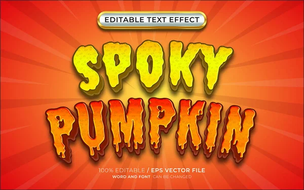 Stock vector Editable Spooky Pumpkin 3D Text Effect Halloween Theme